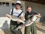 Sienna and dad Thanksgiving day stripers.jpg