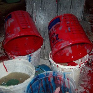 Red tint resin buckets