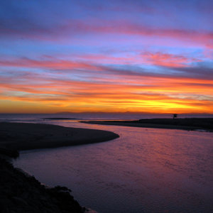 rivermouth sunset