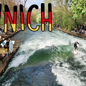River surf, Eisbach River, Munich - 23 April 2022