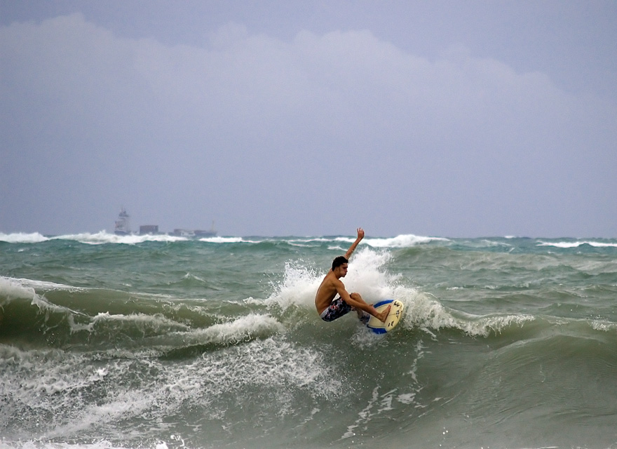 Surfing Hurricane Rita's Waves